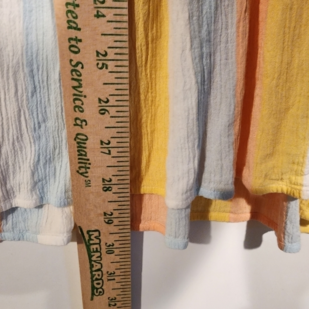 Torrid Multi Pastel Rainbow Striped Gauze Smocked Tank Top Lightweight Breezy 6X - Picture 12 of 13